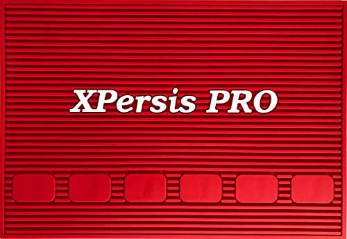 XPERSIS PRO Strong Magnetic Barber Station Mat Anti-skid Silicon Red