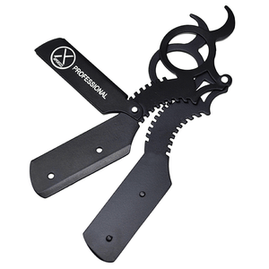 XPERSIS PRO Stainless Steel Matte Black Full Blade Finger Straight Razor